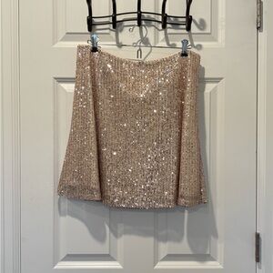 LOFT Sparkling Gold Sequin Skirt